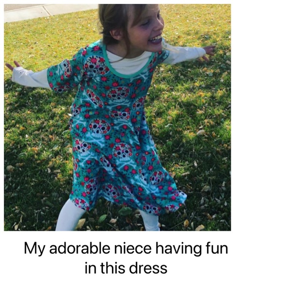 LITTLE MISS MARMALADE Girls Sugar Skull Fit & Flare Short Sleeve Dress Size 8 - Picture 8 of 8